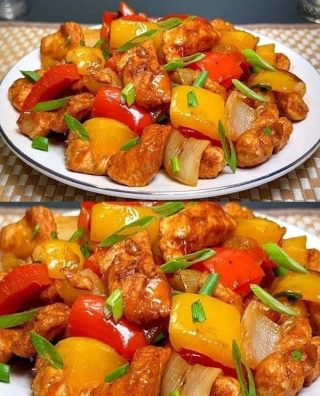 Egzotyczna Uczta z Patelni – Kurczak Słodko-Kwaśny z Ananasem w Stylu Tropikalnym