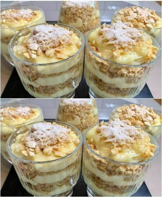 Kiedy jestem leniwy, zawsze robię ten deser. „Napoleon w szklance”: palce lizać. Zjedzone w 2 minuty.