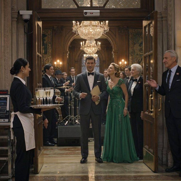 Na przyjęciu zaręczynowym mojej siostry Madison w sali balowej hotelu Grand Meridian w centrum miasta, ochroniarz spojrzał na moje znoszone dżinsy i szyderczo zawołał: „Wejście dla obsługi”, podczas gdy Madison śmiała się, jakbym była najemnikiem. Założyłam fartuch, pozostałam niewidzialna i obserwowałam, jak mała kamera bezpieczeństwa miga nad żyrandolami, gdy goście ze „starego kręgu” szeptali o tym, co moja rodzina może dla nich zrobić. Potem jakiś nieznajomy podsunął pendrive w pobliżu systemu nagłośnienia – i wszedł mój dyrektor generalny z teczką, szukając pani Wong.