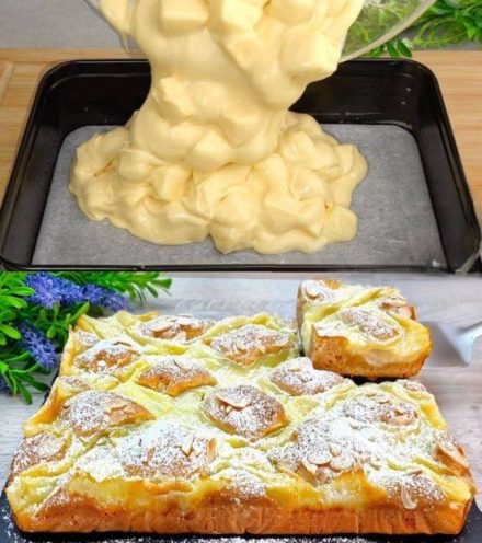 Rozpływająca się w ustach szarlotka z budyniem wanili