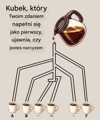 Kubek, który Twoim zdaniem napełni się jako pierwszy, ujawnia, czy jesteś narcyzem