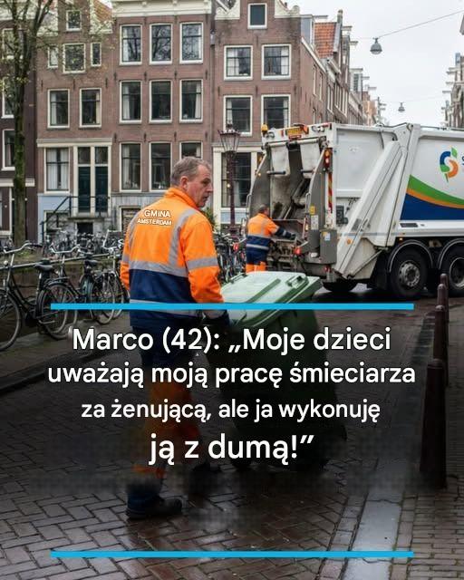 Marco (42): „Moje dzieci uważają moją pracę śmieciarza za żenującą, ale ja wykonuję ją z dumą!” Przeczytaj resztę w komentarzach.